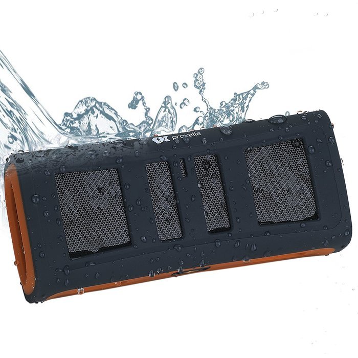 Proxelle Mini Waterproof Bluetooth Stereo Speakers, Orange