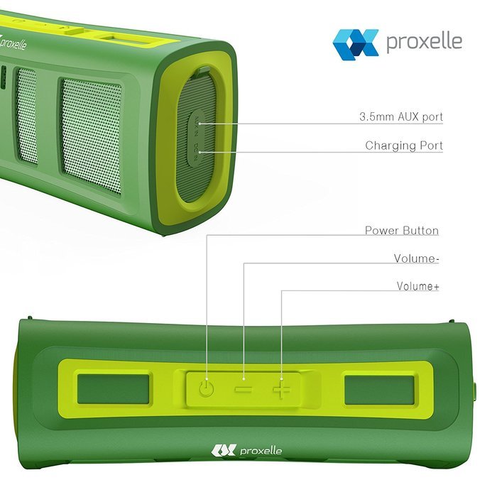 Proxelle Mini Waterproof Bluetooth Stereo Speakers, Orange N11