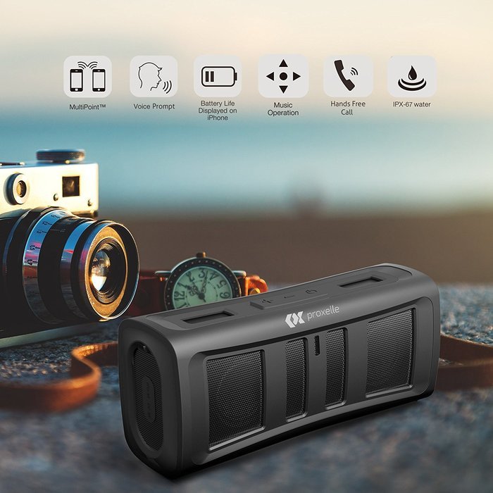 Proxelle Mini Waterproof Bluetooth Stereo Speakers, Orange N17