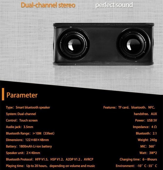 Monstercube NB Portable Bluetooth speaker with Wireless Handsfree Speakerphone, 6W Mini Speakers Driver / Powerful... N3