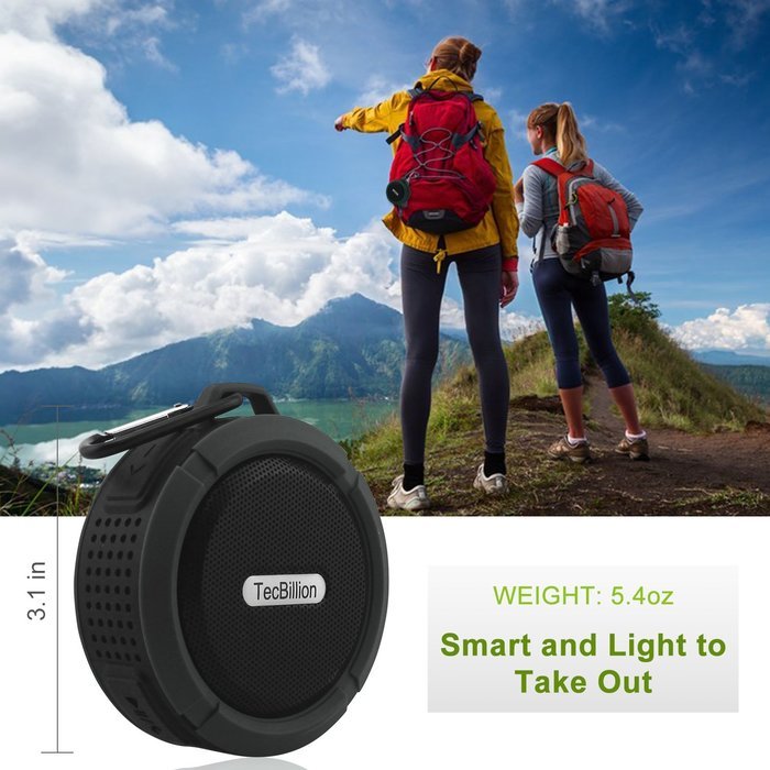 TecBillion Wireless Bluetooth 3.0 Outdoor & Shower Speaker, Waterproof/3W Speaker/Suction Cup/Mic/Hands-Free Speakerphone... N13