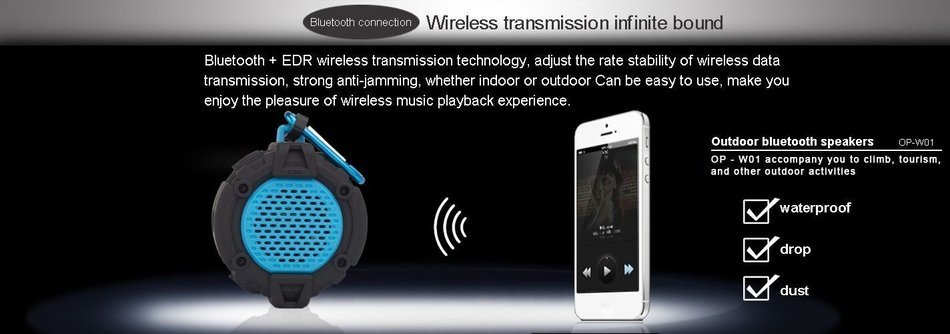 MDNA Outdoor Waterproof Portable Bluetooth Shower Speaker with Built-In Microphone (Green) N4