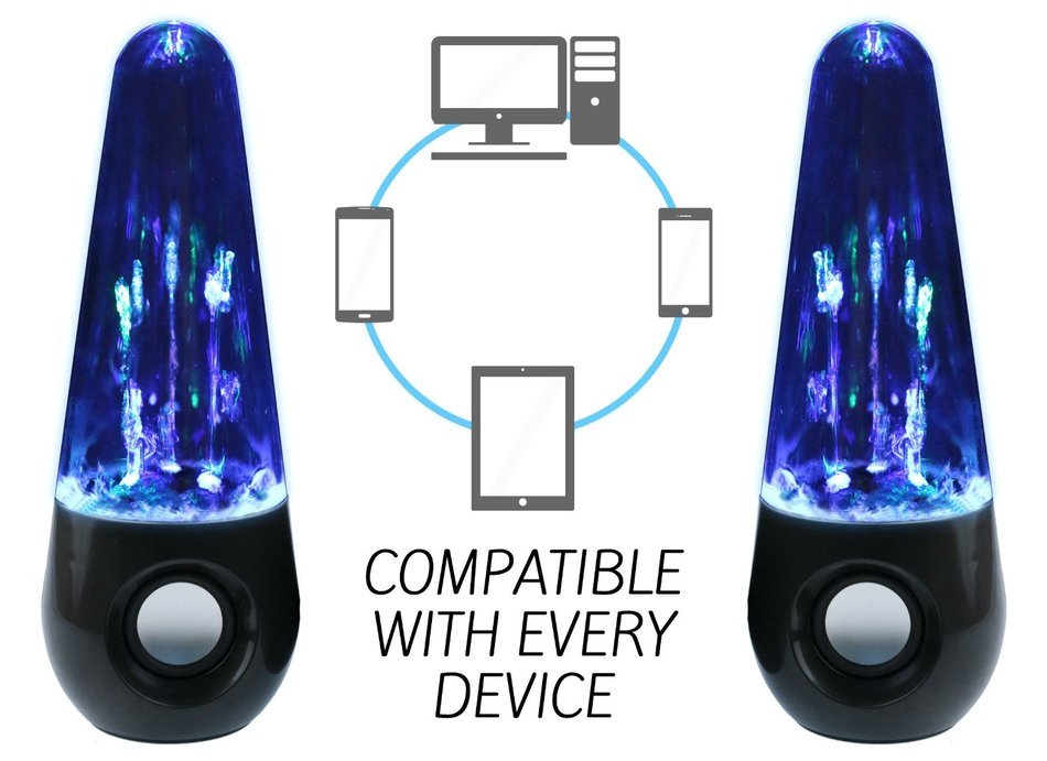 Rebelite Aura v1 Water Show Bluetooth Dual Speaker System w/ Powerful Sound & Dancing Water for iPhone, Android... N3