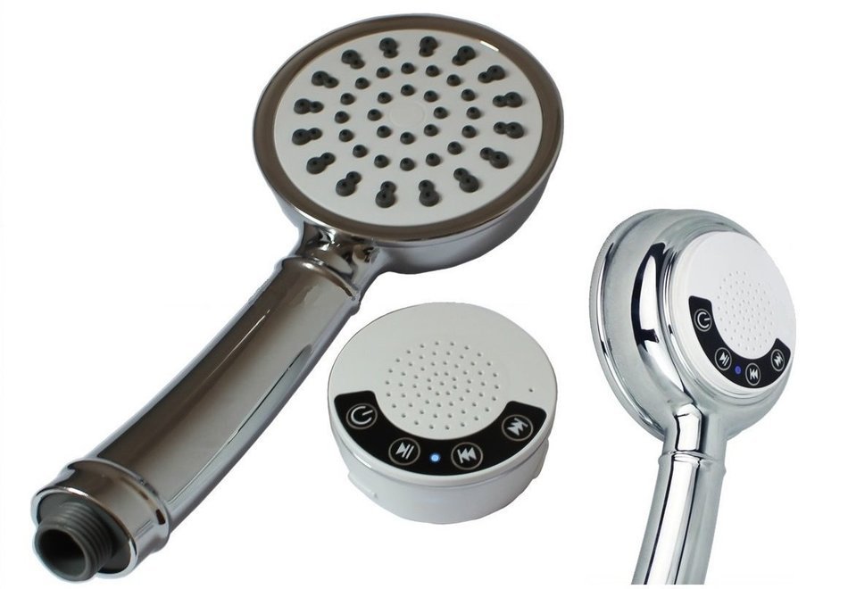 GTV G-BMS-3H Handheld Music Shower Head with Wireless Bluetooth Speaker, Hose and Mounting Bracket