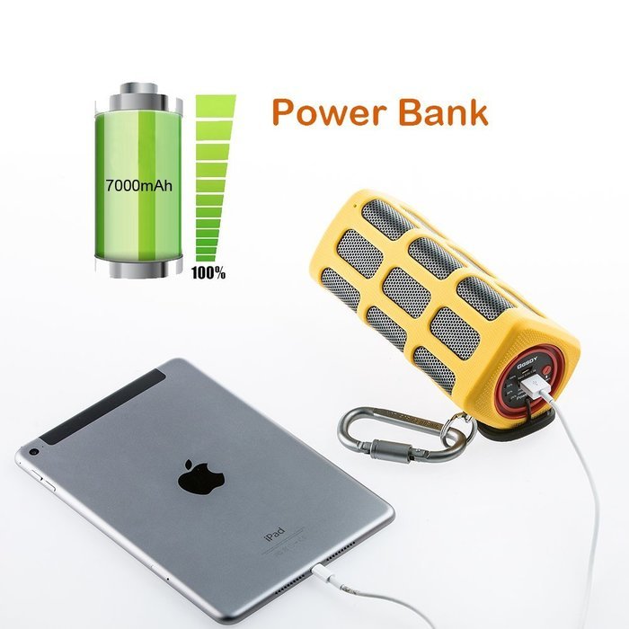 Hapyia Portable Wireless Bluetooth Speaker Outdoor with 7000mAh Power Bank Black N11