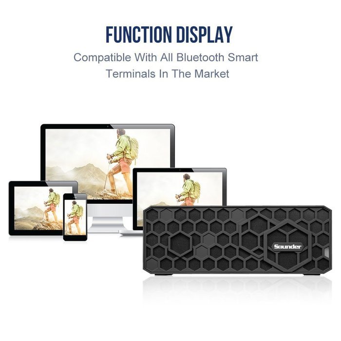 Sounder Honeycomb 10W Bluetooth 4.0 HiFi Speaker, Matte Black N6