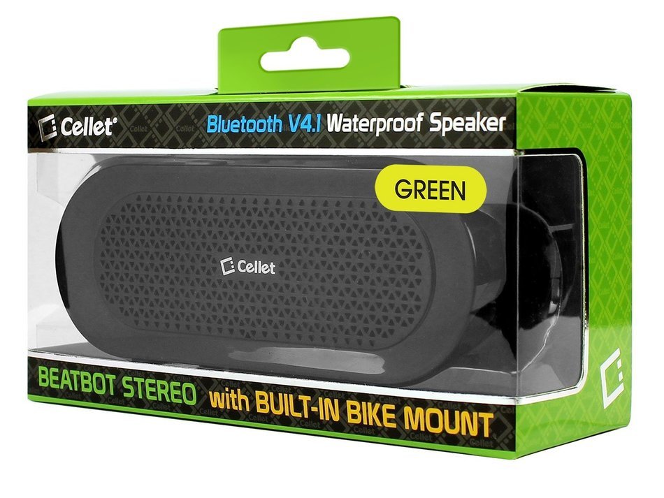 Cellet Beatbot Rechargeable Bluetooth V4.1 Portable Speaker - Retail Packaging - Neon Green N10
