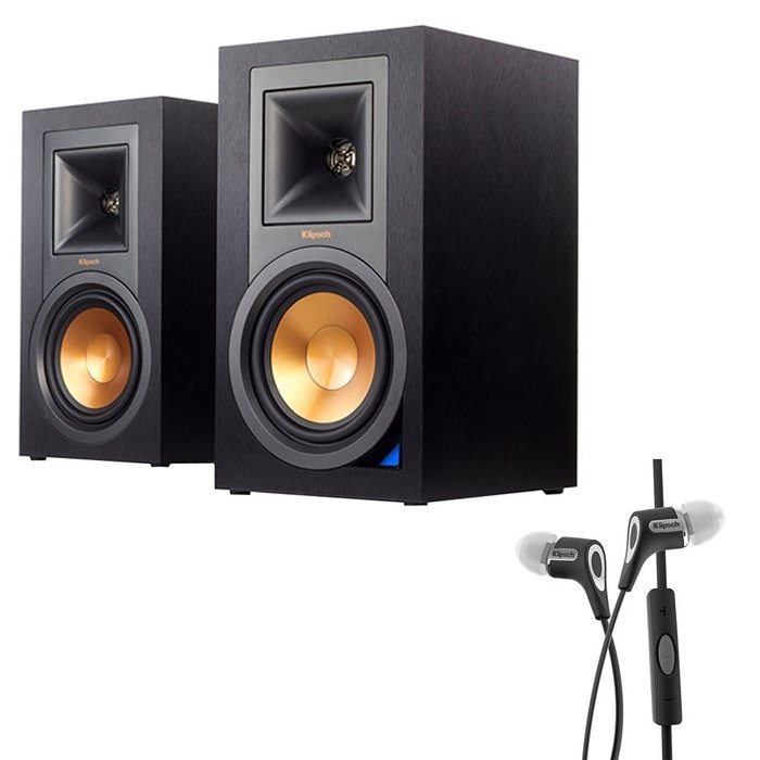 Klipsch Powered Monitor Speakers with Bluetooth (Pair) (R-15PM) with Klipsch R6i Headphone w/ iOS Inline Mic &...