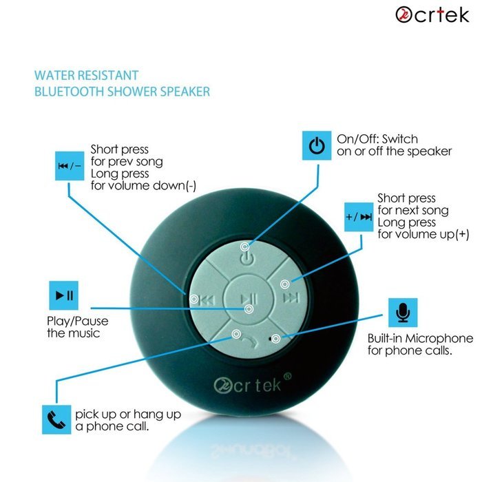 Waterproof Bluetooth Speaker,Bluetooth Bathroom speaker,with with 2 Year Warranty Built-in hands-free for Apple... N3