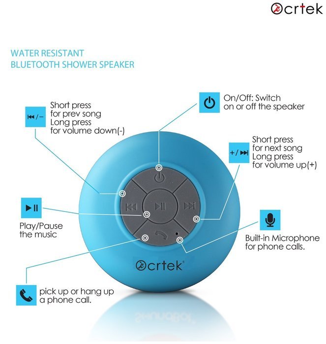 Waterproof Bluetooth Speaker,Bluetooth Bathroom speaker,with with 2 Year Warranty Built-in hands-free for Apple... N24