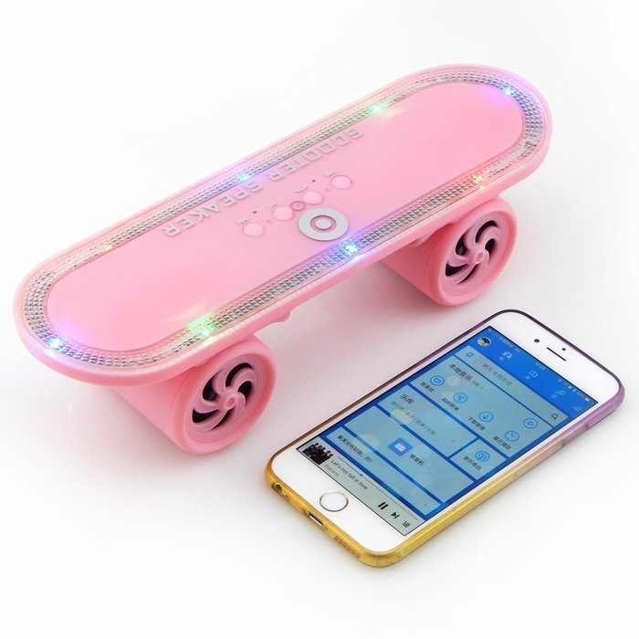 J-DEAL&reg; Scooter Bluetooth Wireless Speaker with Led Light, Skateboard Stereo Speakers Portable MP3 Player Support... N15
