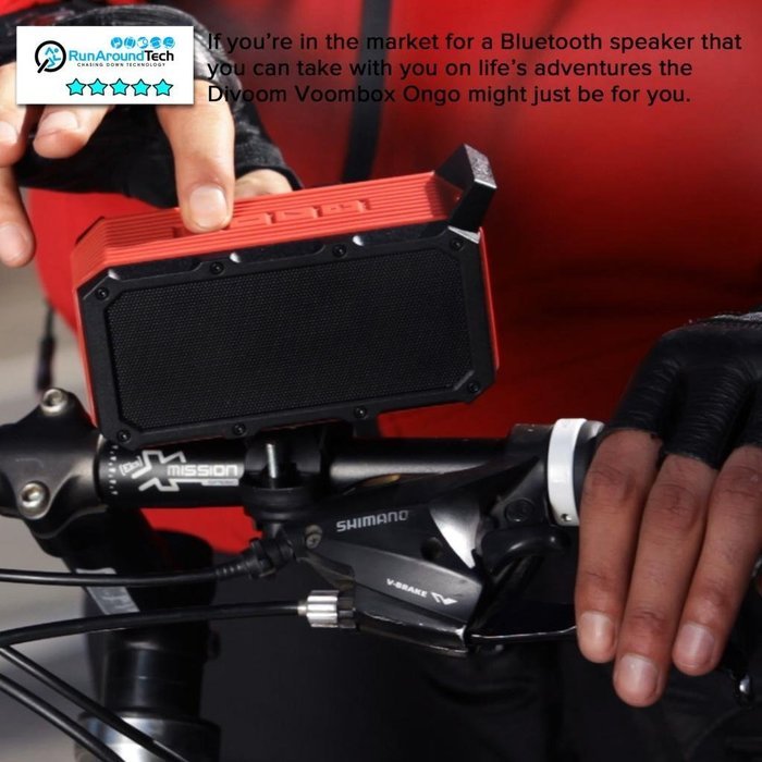 DIVOOM Voombox-ongo Portable Ultra Rugged and Water Resistant Bluetooth 4.0 Wireless Bicycle Speaker with Speakerphone... N6