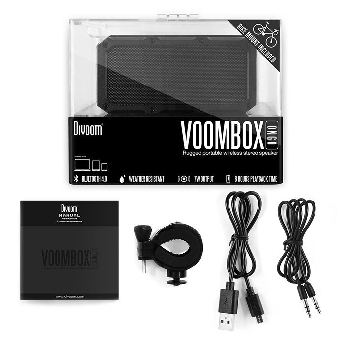 DIVOOM Voombox-ongo Portable Ultra Rugged and Water Resistant Bluetooth 4.0 Wireless Bicycle Speaker with Speakerphone... N18