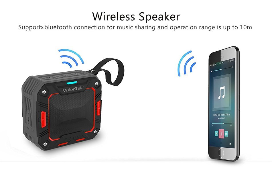 VisionTek Wireless Bluetooth Waterproof Speaker BTi65 - 900892 N4