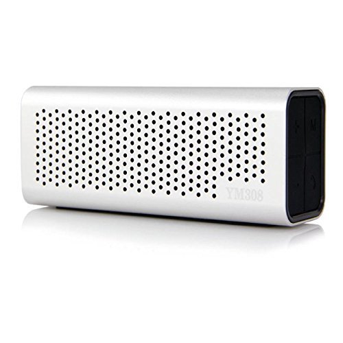 YM308 Bluetooth TF Card NFC Record Subwoofer Portable Speaker Color Silver N4