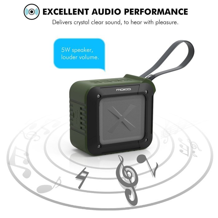 MoKo Bluetooth Speaker, Portable Outdoor / Shower Wireless Bluetooth 4.0 Speaker, Waterproof & Shockproof, 5W... N2