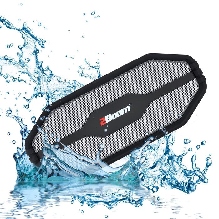 2BOOM Tuff Waterproof Rugged Bluetooth Wireless Outdoor Portable Speaker Silver