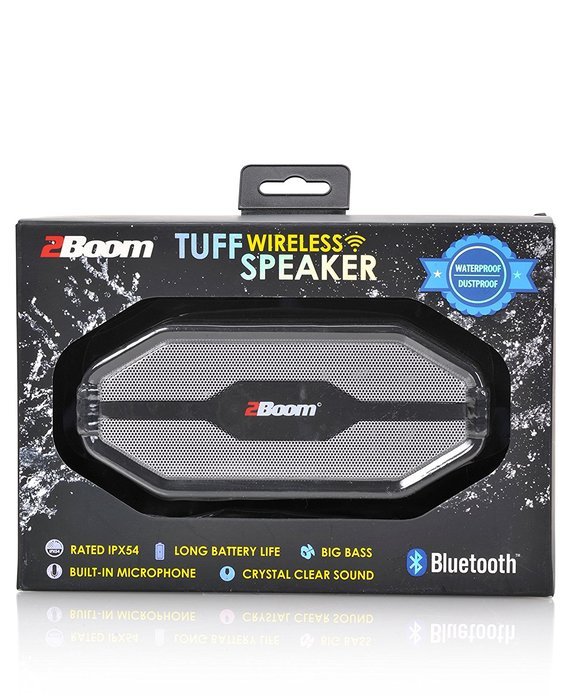 2BOOM Tuff Waterproof Rugged Bluetooth Wireless Outdoor Portable Speaker Silver N3