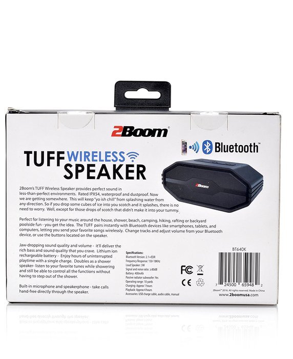 2BOOM Tuff Waterproof Rugged Bluetooth Wireless Outdoor Portable Speaker Silver N5