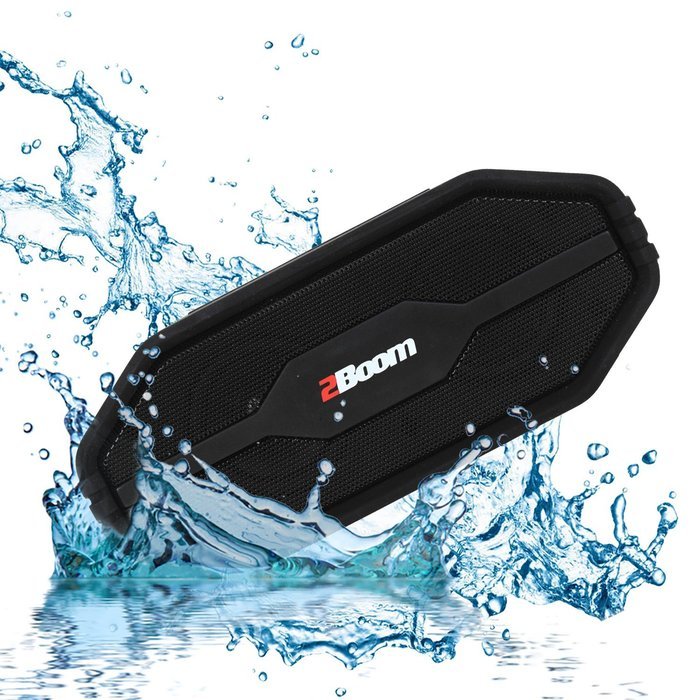 2BOOM Tuff Waterproof Rugged Bluetooth Wireless Outdoor Portable Speaker Silver N7