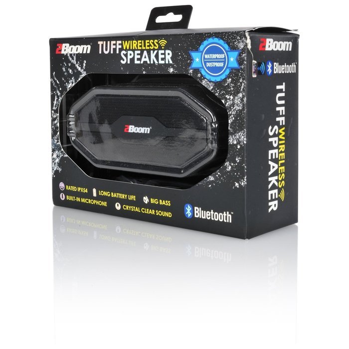 2BOOM Tuff Waterproof Rugged Bluetooth Wireless Outdoor Portable Speaker Silver N13