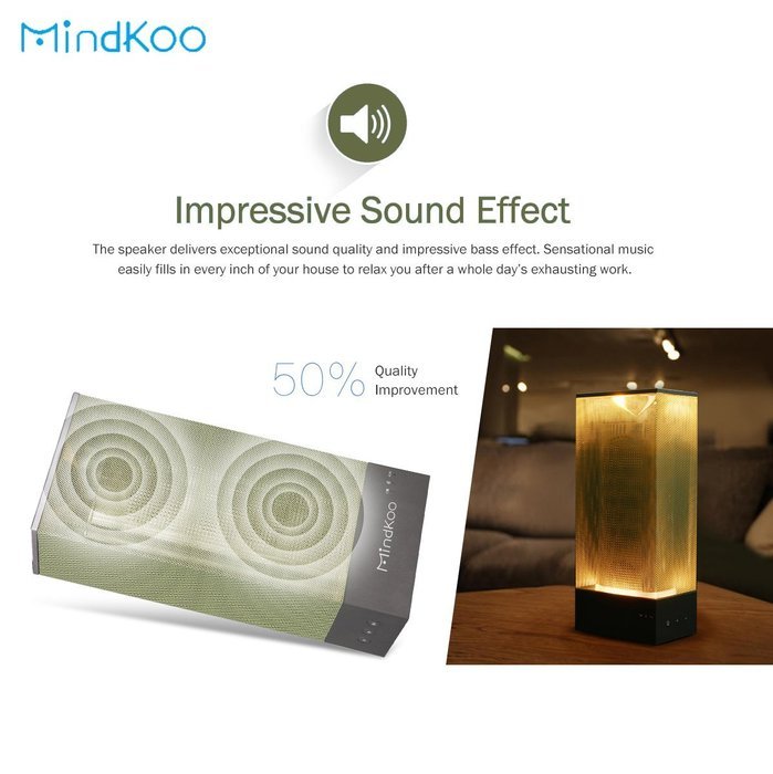 Bluetooth Speakers, Mindkoo Indoor Smart Wireless Classic with LED Light Adjustable Home Use Bluetooth Speakers... N3