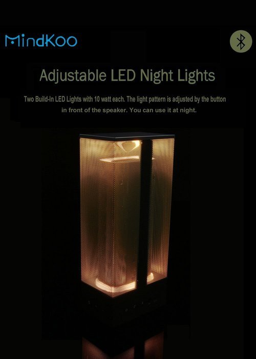 Bluetooth Speakers, Mindkoo Indoor Smart Wireless Classic with LED Light Adjustable Home Use Bluetooth Speakers... N5