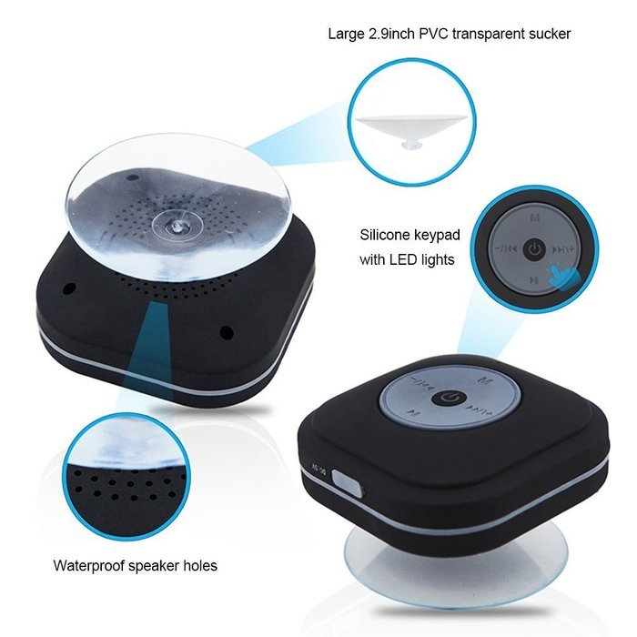 Waterproof Shower Speaker, NUTK Wireless Bluetooth Stereo Player Loud Handsfree Portable Speakerphone with Built-in... N6