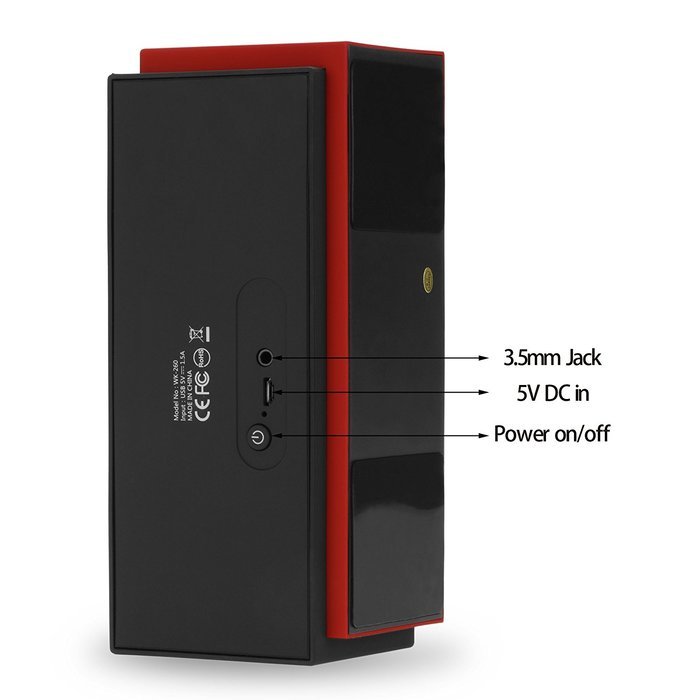 Homdox 4.0 Wireless Bluetooth Waterproof Speaker, Red N4