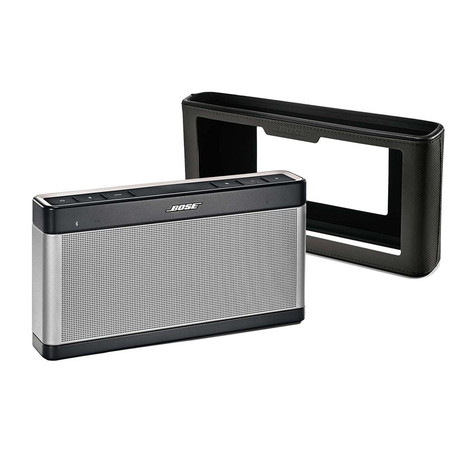 Bose SoundLink III Bluetooth Speaker Bundle w/ Charcoal Black Soft Cover