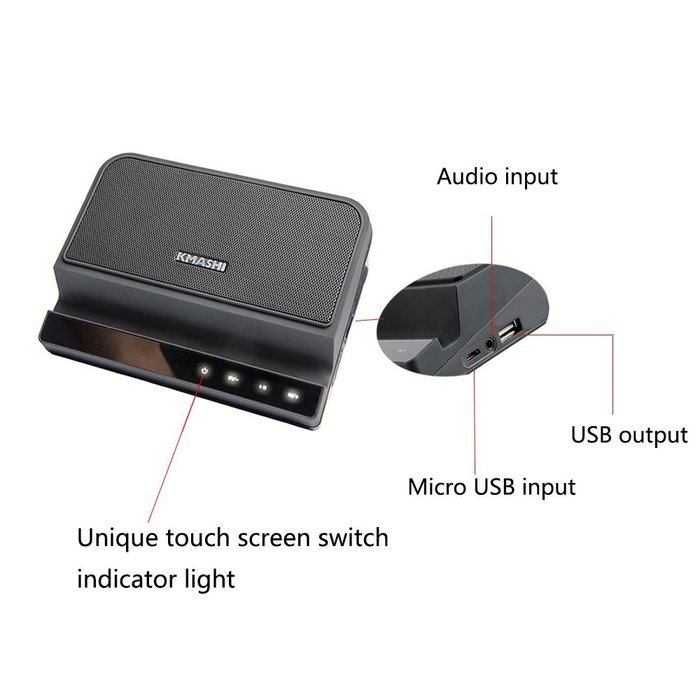 KMASHI Wireless Bluetooth 4.0 Speaker with 3.5mm AUX Port Ultra-portable Touch Screen Operate Powerful Sound Phone... N3