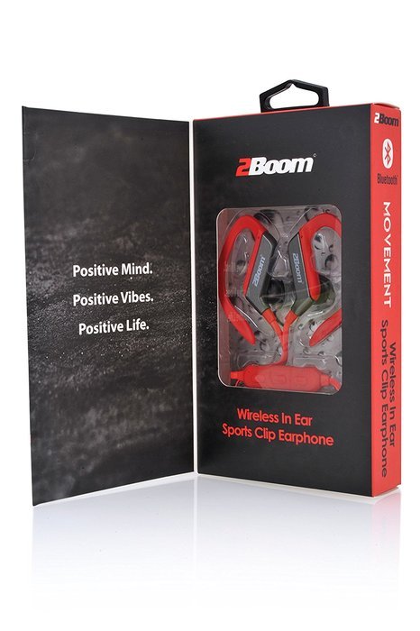 2BOOM Wireless Hands Free Bluetooth Sweat Proof In Ear Buds with Clip Headphone White N7