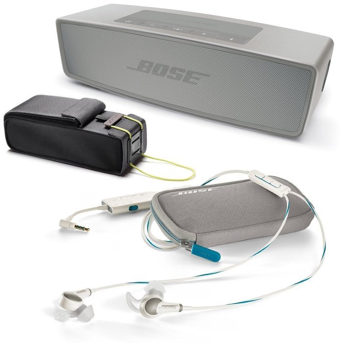 Bose QuietComfort 20 In-ear Noise Cancelling Headphones for Apple Devices, White w/ SoundLink Mini II Pearl &...