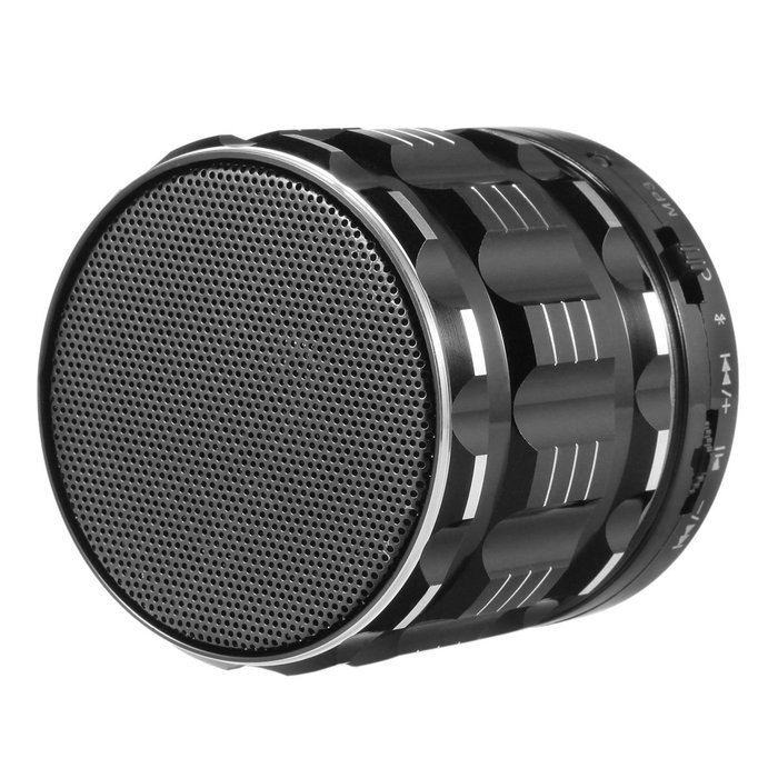 S28 Portable Mini Metal Bluetooth Speakers with Fm Radio Hands-free Calls Support TF Card - Black N4