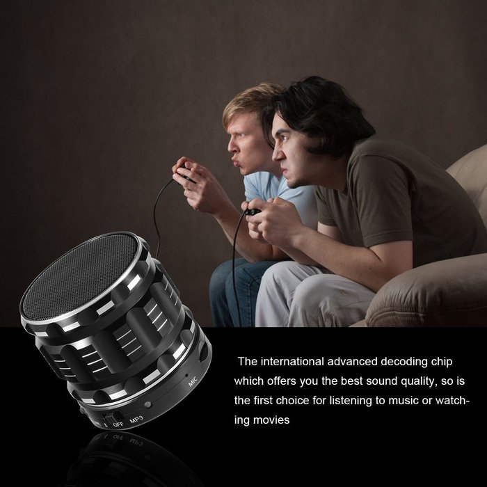 S28 Portable Mini Metal Bluetooth Speakers with Fm Radio Hands-free Calls Support TF Card - Black N8