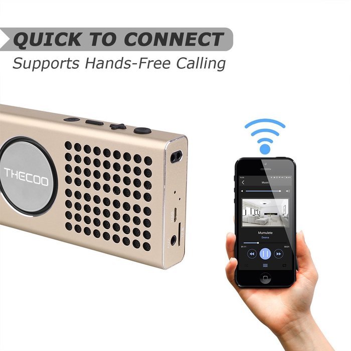 THECOO Hi-Fi Stereo Bluetooth Speaker,Bluetooth 4.0 Portable Wireless Speaker,10W Output Power with Enhanced Bass... N15