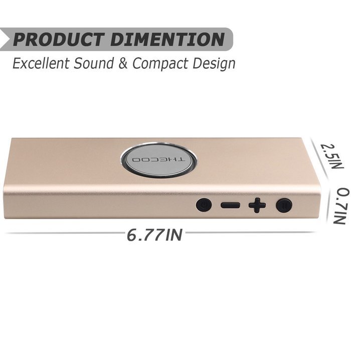THECOO Hi-Fi Stereo Bluetooth Speaker,Bluetooth 4.0 Portable Wireless Speaker,10W Output Power with Enhanced Bass... N18