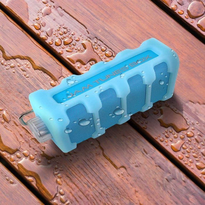 PYLE PWPBT15GN Jam Tunes Box Rugged & Splash-Proof Bluetooth Speaker & Hands Free Speaker-Phone with Aux In (Green) N5