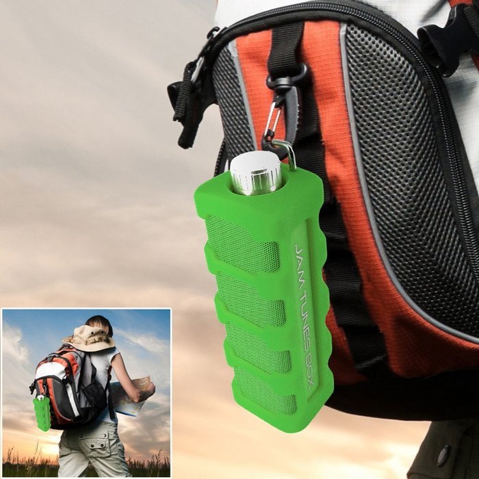 PYLE PWPBT15GN Jam Tunes Box Rugged & Splash-Proof Bluetooth Speaker & Hands Free Speaker-Phone with Aux In (Green) N6