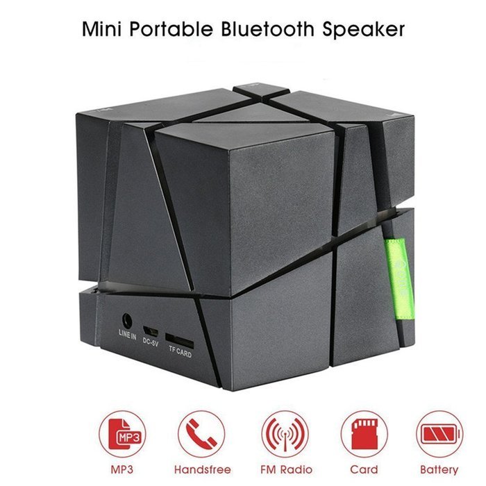 Megadream Portable Wireless Bluetooth 4.0 Cube Stereo Speaker with LED Flashing Light Support Handsfree Call with... N4