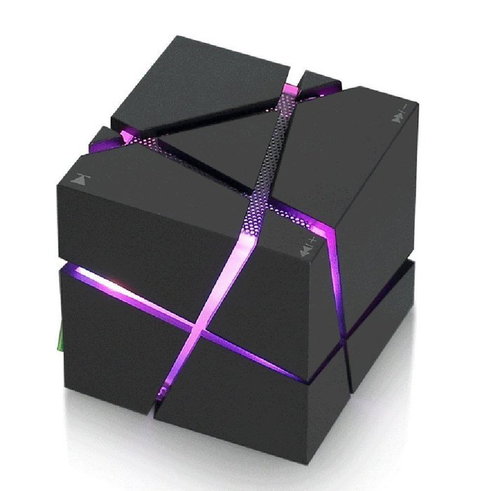 Megadream Portable Wireless Bluetooth 4.0 Cube Stereo Speaker with LED Flashing Light Support Handsfree Call with... N7