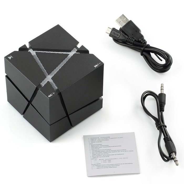 Megadream Portable Wireless Bluetooth 4.0 Cube Stereo Speaker with LED Flashing Light Support Handsfree Call with... N8