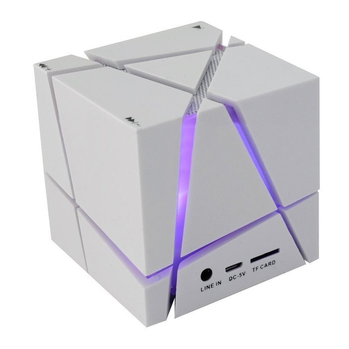 Megadream Portable Wireless Bluetooth 4.0 Cube Stereo Speaker with LED Flashing Light Support Handsfree Call with... N17