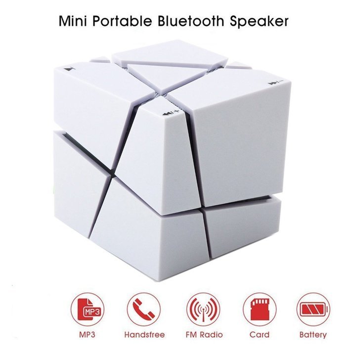 Megadream Portable Wireless Bluetooth 4.0 Cube Stereo Speaker with LED Flashing Light Support Handsfree Call with... N21