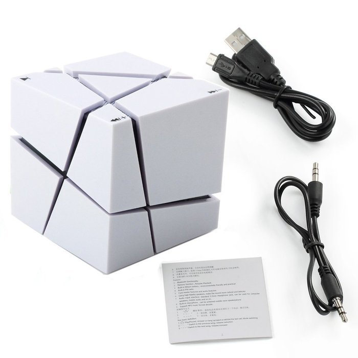 Megadream Portable Wireless Bluetooth 4.0 Cube Stereo Speaker with LED Flashing Light Support Handsfree Call with... N22