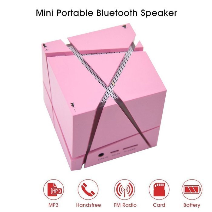Megadream Portable Wireless Bluetooth 4.0 Cube Stereo Speaker with LED Flashing Light Support Handsfree Call with... N29