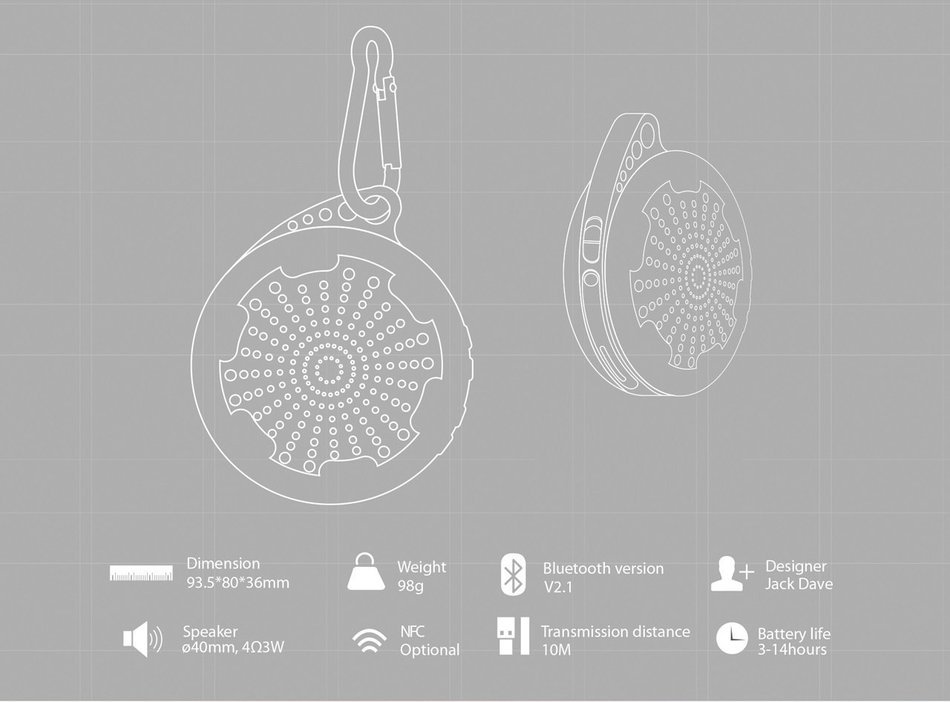 Bluetooth Speakers, Braudel 3 in 1 Portable Wireless Bluetooth Speaker Mini HI-FI Outdoor Indoor Stereo with Built... N12