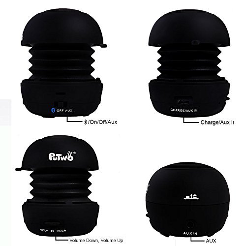 PuTwo XB22 Lightweight Mini Capsule Portable Speaker - Wireless Stereo Music Streaming - Black N3