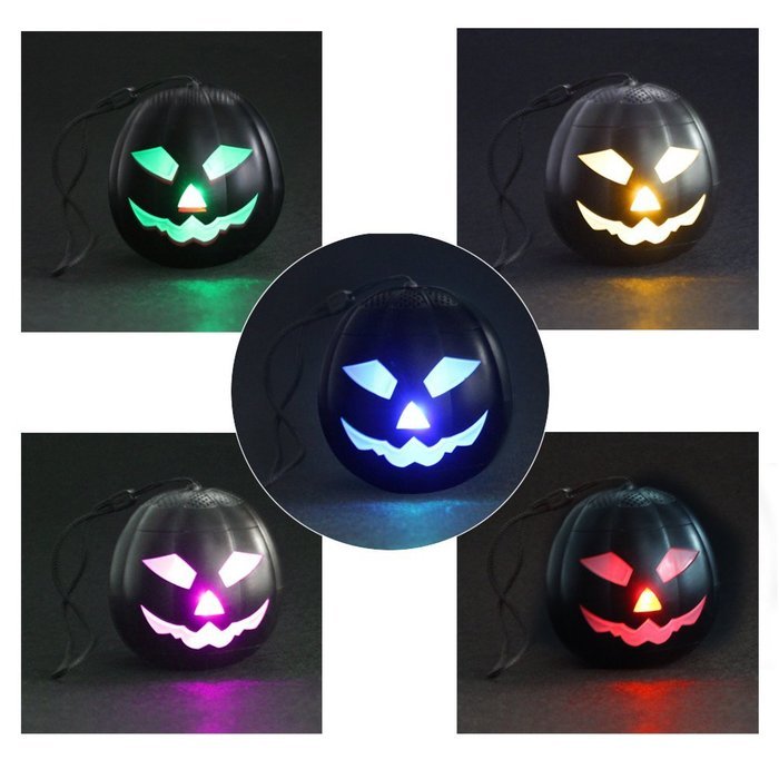 Halloween Bluetooth Speakers JxzH Cool LED Pumpkin Speakers Mini
