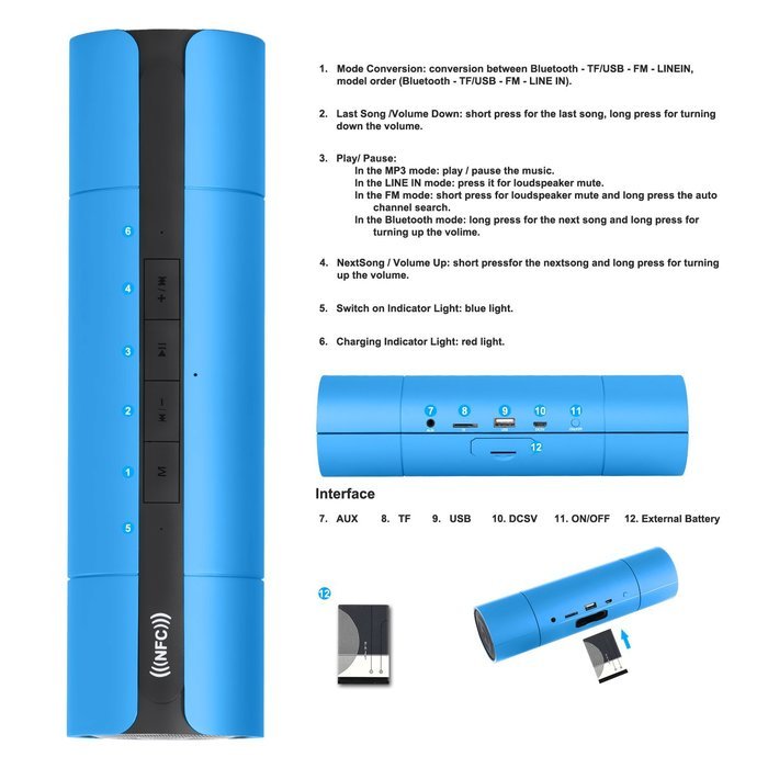 Wireless Bluetooth Speaker, Costech 3D stereo sound microphone tumbler shape portable speakers for Iphone,Ipad... N15